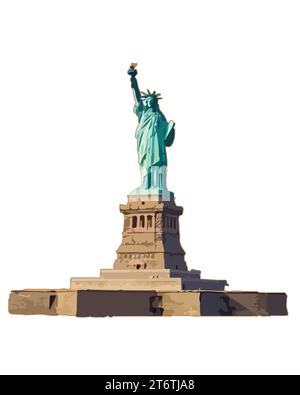 Statue of Liberty, United States vector Illustration Editable Image Stock Vector