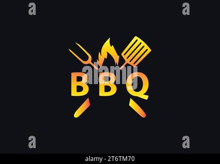 BBQ logo icon design vector template. Barbecue and grill logotype concept Stock Vector