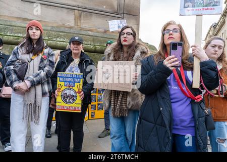 Newcastle upon Tyne, UK. 11th November 2023. Protest appealing for an end to Breed Specific Legislation, as XL Bully breed of dog ownership will become a criminal offence in England and Wales without a certificate of exemption, from 31st January 2024. Credt: Hazel Plater/Ģ����ý Live News Stock Photo