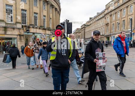 Newcastle upon Tyne, UK. 11th November 2023. Protest appealing for an end to Breed Specific Legislation, as XL Bully breed of dog ownership will become a criminal offence in England and Wales without a certificate of exemption, from 31st January 2024. Credt: Hazel Plater/Ģ����ý Live News Stock Photo