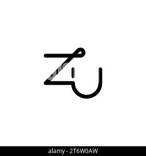 ZU logo, ZU Monogram, Initial ZU Logo, Letter ZU logo, Icon, Vector Stock Vector