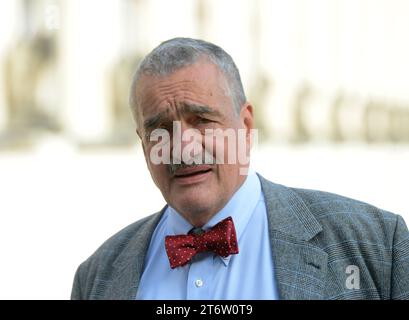 Karel Schwarzenberg, a former Czech foreign minister, chairman of TOP 09 and senator as well as the scion of a famous noble family, was one of the most prominent figures on the Czech political scene when he died at the age of 85 in Vienna, Austria, November 11, 2023.***FILE PHOTO***Leader of TOP 09 Karel Schwarzenberg is seen during a second day of early parliamentary elections in party´s centrum in Prague, Czech Republic, October 26, 2013. (CTK Photo/Michal Krumphanzl) Stock Photo
