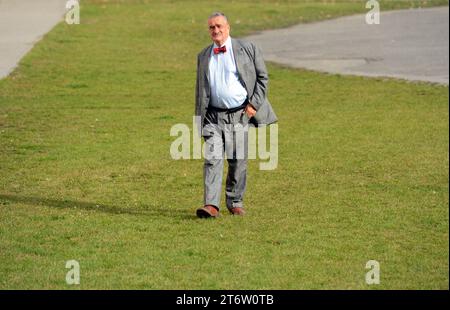 Karel Schwarzenberg, a former Czech foreign minister, chairman of TOP 09 and senator as well as the scion of a famous noble family, was one of the most prominent figures on the Czech political scene when he died at the age of 85 in Vienna, Austria, November 11, 2023.***FILE PHOTO***Leader of TOP 09 Karel Schwarzenberg is seen during a second day of early parliamentary elections in party´s centrum in Prague, Czech Republic, October 26, 2013. (CTK Photo/Michal Krumphanzl) Stock Photo