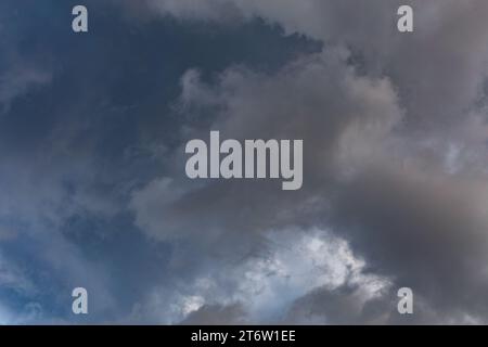 overcast sky, full-frame gray clouds background and texture Stock Photo