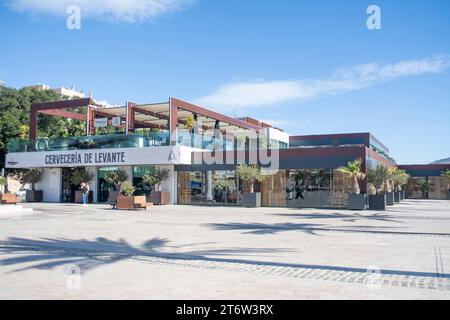 Bar resturante on the harbour front in the city of Cartagena Spain Stock Photo