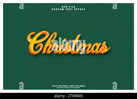 Christmas 3d editable premium text effect Stock Vector