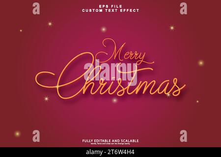 Christmas 3d editable premium text effect Stock Vector