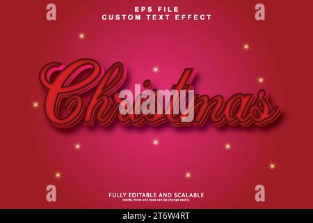 Editable text effect Christmas 3d rose and love font style Stock Vector