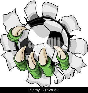 Soccer Football Ball Claw Cartoon Monster Hand Stock Vector