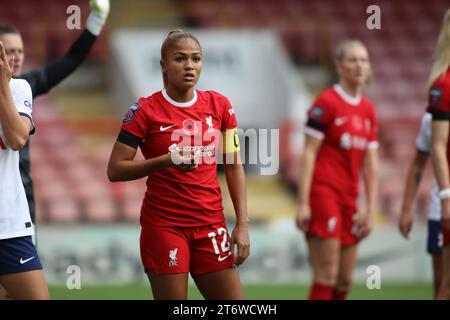 London, UK. 12th Nov, 2023. London, England, November 12th 2023: Taylor Hinds (12 Liverpool) during a corner kick during the FA Women's Super League match between Tottenham Hotspur and Liverpool at Brisbane Road in London, England (Alexander Canillas/SPP) Credit: SPP Sport Press Photo. /Alamy Live News Stock Photo