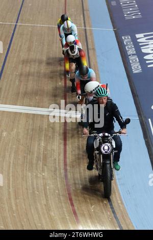 Track Cycling Champions League, Lee Valley Velodrome London UK. Women's Keirin - Final, 11th December 2023 Stock Photo