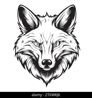 Evil Fox head animal sketch hand drawn Vector illustration Wild animal Stock Vector