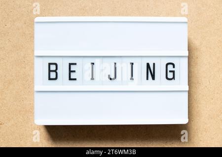 Lightbox with word beijing on wood background Stock Photo