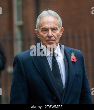 November 12, 2023, London, England, United Kingdom: Former UK Prime Minister TONY BLAIR arrives at Downing Street ahead of Remembrance Sunday ceremony. (Credit Image: © Tayfun Salci/ZUMA Press Wire) EDITORIAL USAGE ONLY! Not for Commercial USAGE! Stock Photo