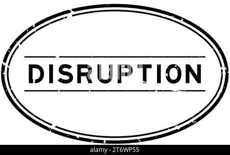Grunge black disruption word oval rubber seal stamp on white background Stock Vector