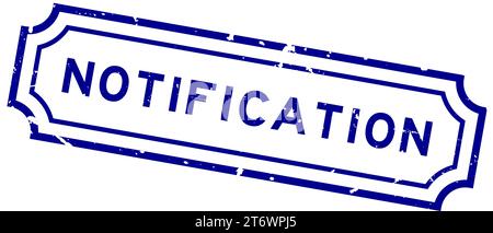 Grunge blue notification word rubber seal stamp on white background Stock Vector