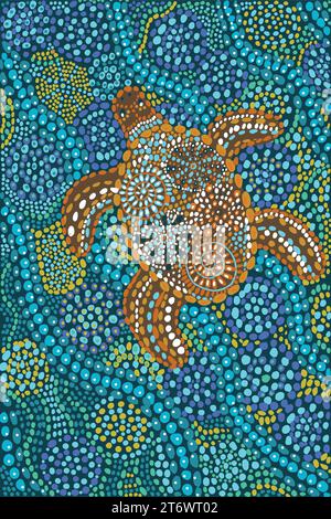 Turtle in australian aboriginal style. Australia indigenous art ...
