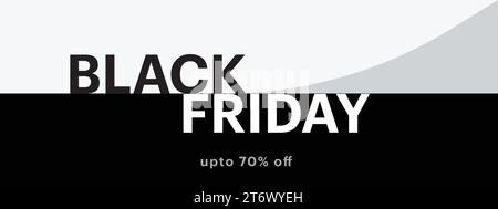 Black friday sale banner in vector format/ 70%, 60 % off Stock Vector