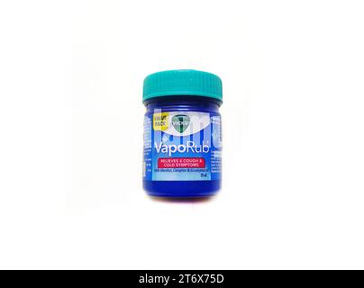 Guwahati, Assam, India - July 30, 2023 : Jar of Vicks VapoRub isolated white background Stock Photo