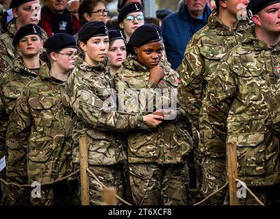 Grimsby, UK. 12th Nov, 2023. Thousands attend the annual Remembrance Sunday service held at Grimsby Cenotaph.12th November 2023 Photo by Jon Corken Credit: Jon Corken/Alamy Live News Stock Photo