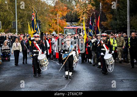 Grimsby, UK. 12th Nov, 2023. Thousands attend the annual Remembrance Sunday service held at Grimsby Cenotaph.12th November 2023 Photo by Jon Corken Credit: Jon Corken/Alamy Live News Stock Photo