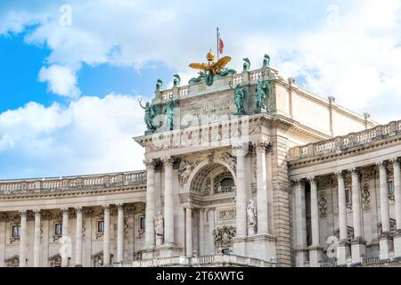 Vienna, Austria - October 4, 2023: Detailed view of the Hofburg imperial palace of the Habsburg dynasty Stock Photo