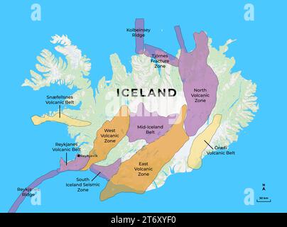 Volcanic areas in Iceland, Volcanic zones iceland Stock Photo