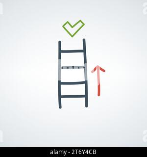ladder staircase up for success concept of business development. climb up. Stock vector illustration isolated on white background. Stock Vector