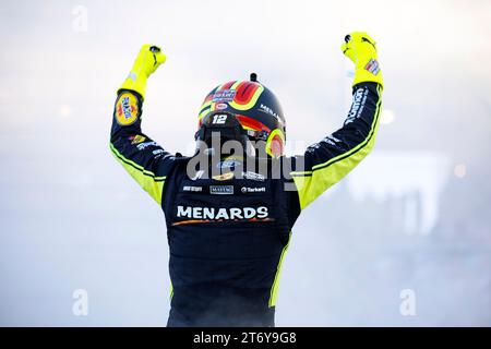 November 5, 2023, Avondale, AZ, USA: Ryan Blaney (12) wins the NASCAR Cup Series Championship at the Phoenix Raceway in Avondale AZ. (Credit Image: © Stephen A Arce Grindstone Media/ASP) EDITORIAL USAGE ONLY! Not for Commercial USAGE! Stock Photo