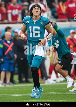 November 12, 2023: Jacksonville Jaguars quarterback Trevor Lawrence (16 ...