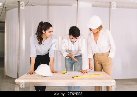 Group engineers working Stock Photo