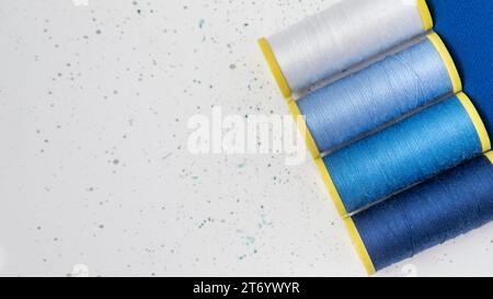Top view different threads with copy space Stock Photo