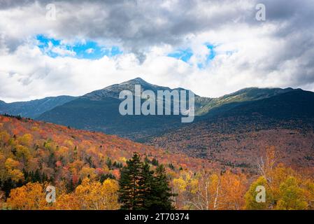 Mount Jefferson and Mount Adams in the White mountains at fall Stock Photo
