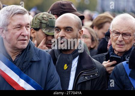 Paris, France. 12Th Nov, 2023. President of SOS Racisme Dominique Sopo attends the civic march for the Republic and against anti-Semitism, at the initiative of Gerard Larcher and Yael Braun-Pivet on November 12, 2023 in Paris, France. Credit: Bernard Menigault/Alamy Live News Stock Photo