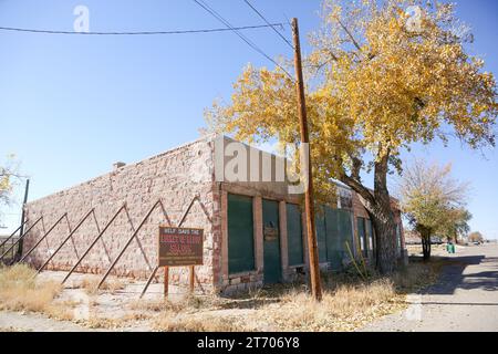 Shuttered Bucket of Blood Saloon in Holbrook, Arizona Stock Photo