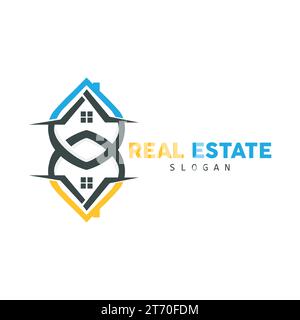 House Logo, Real Estate Logo Construction Building Vector, Minimalist Elegant Design, Icon Symbol Illustration Stock Vector