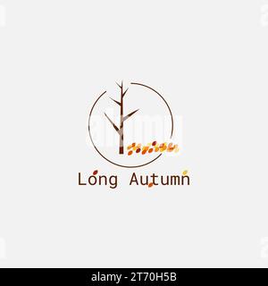 Tree logo in autumn, forming the letter L. Stock Vector