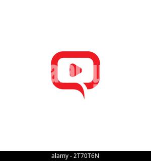 Chat Video Logo Simple Design Stock Vector
