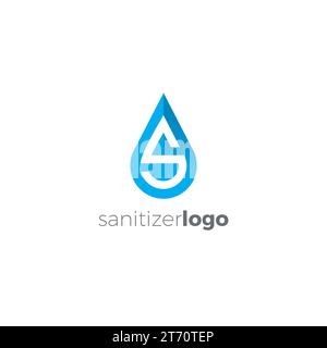Sanitizer Logo. Letter S Water Logo Vector Stock Vector