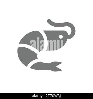 Shrimp simple vector icon. Sea food, marine life symbol. Stock Vector