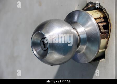 Damaged door handle, close up Stock Photo
