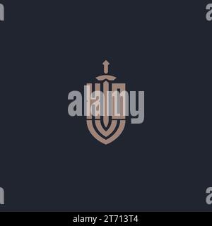 XO logo monogram with sword and shield style design template vector Stock Vector