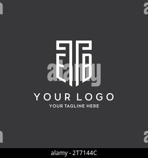 EB monogram initial name with shield shape icon design vector graphic Stock Vector