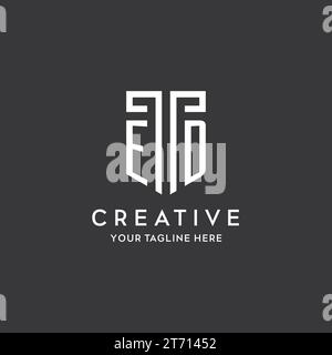 ED monogram initial name with shield shape icon design vector graphic Stock Vector
