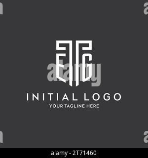 EG monogram initial name with shield shape icon design vector graphic Stock Vector