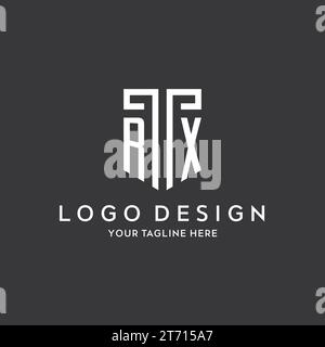 RX monogram initial name with shield shape icon design vector graphic Stock Vector