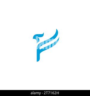 F Phoenix Logo Simple Design Stock Vector
