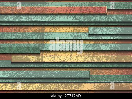 Pastel yellow and green stripes grunge geometric background. Abstract hi-tech vector design Stock Vector