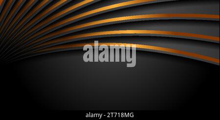Black and golden waves abstract corporate background. Vector design Stock Vector