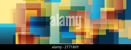 Colorful glossy squares abstract technology background. Vector banner design Stock Vector